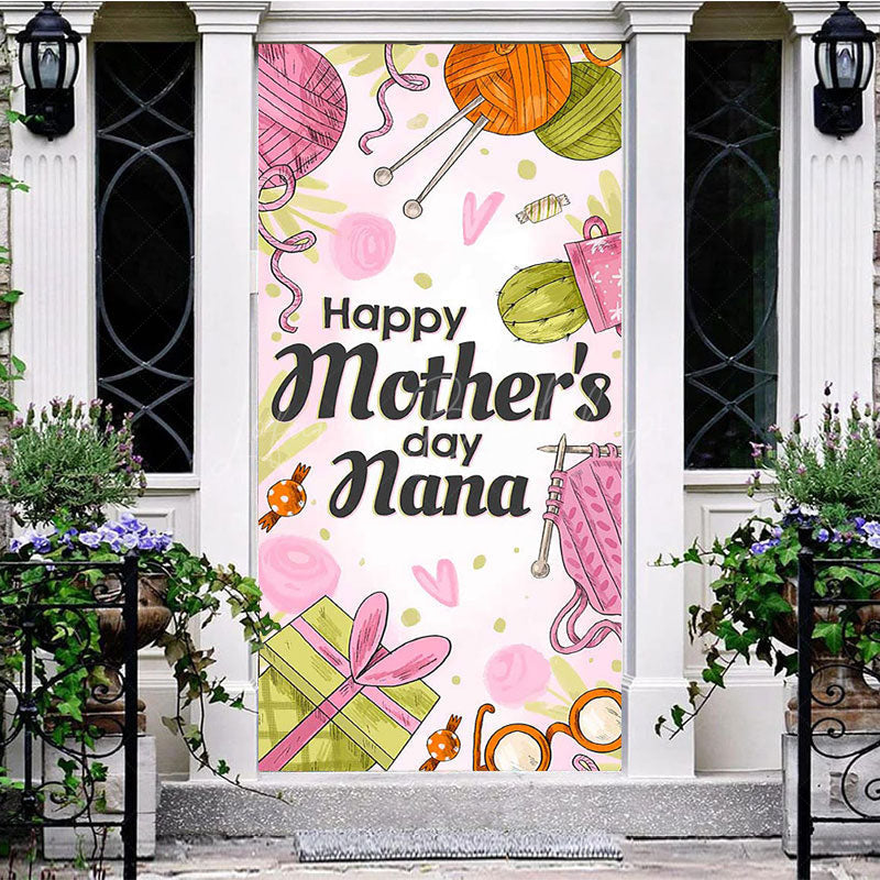 Lofaris Colorful Yarn Gifts Happy Mothers Day Door Cover