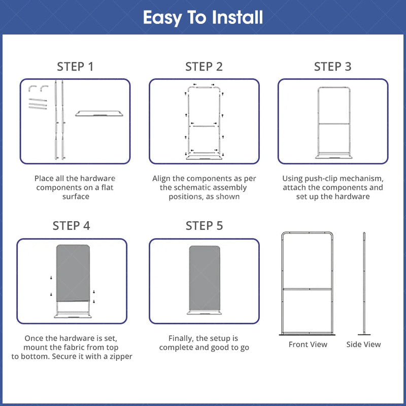 Lofaris Commercial Custom Logo Printing Ez Extend Display Stand