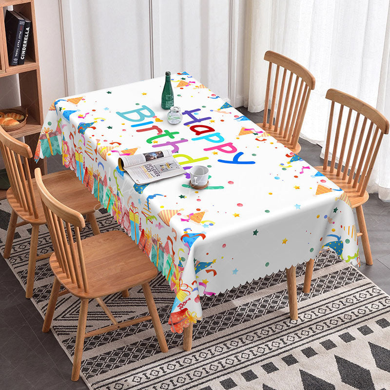Lofaris Confetti Design Rectangle Tablecloth For Birthday Party