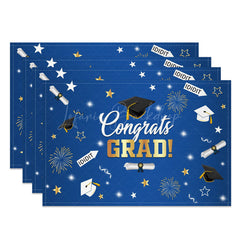 Lofaris Congrats Grad Mortarboard Scroll Set of 4 Placemats