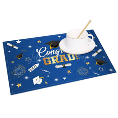 Lofaris Congrats Grad Mortarboard Scroll Set of 4 Placemats