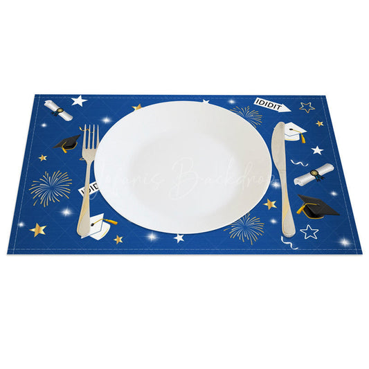 Lofaris Congrats Grad Mortarboard Scroll Set of 4 Placemats