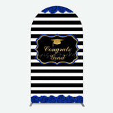 Lofaris Congrats Grad Royal Blue Flower Arch Backdrop