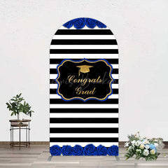Lofaris Congrats Grad Royal Blue Flower Arch Backdrop