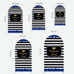 Lofaris Congrats Grad Royal Blue Flower Arch Backdrop