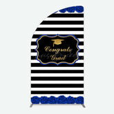 Lofaris Congrats Grad Royal Blue Flower Half Moon Arch Backdrop