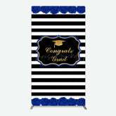 Lofaris Congrats Grad Royal Blue Flower Rectangle Backdrop