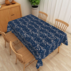 Lofaris Contemporary White Grey Line Art Plant Tablecloth
