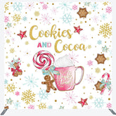 Lofaris Cookies Cocoa Snowflakes Candy Coffee Square Backdrop