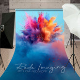 Lofaris Cool Colorful Powder Burst Blue Wall Sweep Backdrop