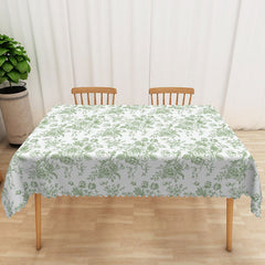 Lofaris Country Green Floral Tablecloth for Rustic Farmhouse Kitchen and Spring Garden Party Dining Decor