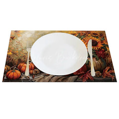 Lofaris Country Style Sunflower and Pumpkin Set of 4 Placemats for Fall Autumn Thanksgiving Table Decor