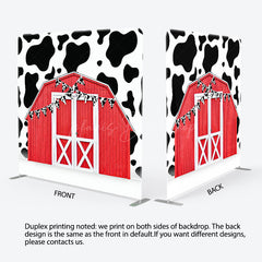 Lofaris Cow Pattern Farm Cowboy Square Tension Backdrop