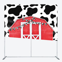 Lofaris Cow Pattern Farm Cowboy Square Tension Backdrop