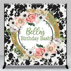 Lofaris Cow Pattern Floral Sweet Custom Birthday Backdrop