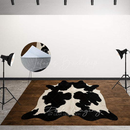Lofaris Cow Shape Carpet Fabric Floor Backdrop For Photo
