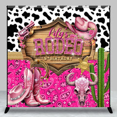Lofaris Cowgirl Retro Redeo Custom Photo Birthday Backdrop