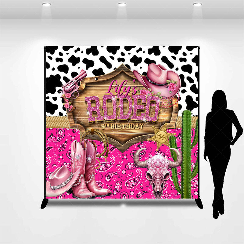 Lofaris Cowgirl Retro Redeo Custom Photo Birthday Backdrop