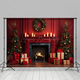 Lofaris Cozy Christmas Tree Candle Glit Holiday Backdrop