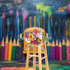 Lofaris Creative School Bus Colored Pencil Balloon Backdrop