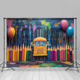 Lofaris Creative School Bus Colored Pencil Balloon Backdrop