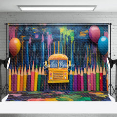 Lofaris Creative School Bus Colored Pencil Balloon Backdrop