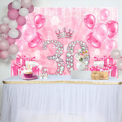 Lofaris Crown Step Into 30th Birthday Balloon Gift Backdrop