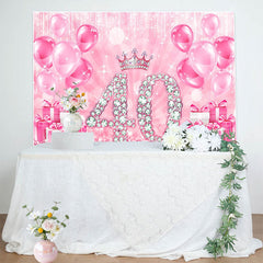 Lofaris Crown Talk To 40 Balloon Happy Birthday Backdrop