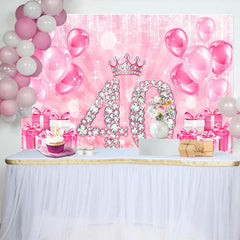 Lofaris Crown Talk To 40 Balloon Happy Birthday Backdrop