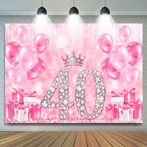 Lofaris Crown Talk To 40 Balloon Happy Birthday Backdrop