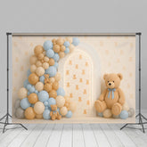 Lofaris Cuddly Bear Balloon Arch Sweet Cake Smash Backdrop