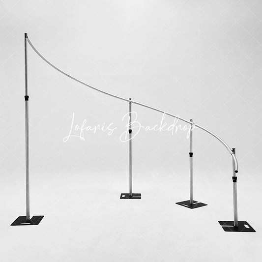 Lofaris Curved Wave Backdrop Stand Frame Adjustable Metal Tube Support for Wedding Event Decor