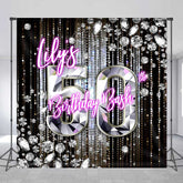 Lofaris Custom 50th Birthday Bash Backdrop for Her Glamorous Pink Neon and Diamonds Fabulous Fifty Party Photo Prop