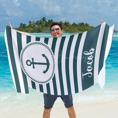 Lofaris Custom Anchor Name Beach Towel Summer Gift