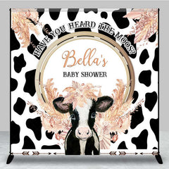 Lofaris Custom Baby Shower Backdrop Have You Heard The Moos Boho Cow and Pampas Grass Farm Themed Party Banner