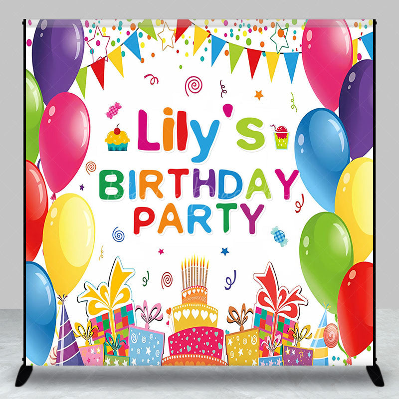 Lofaris Custom Balloon Flag Gifts Happy Birthday Backdrop