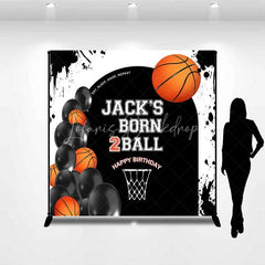 Lofaris Custom Basketball Born 2Ball Birthday Backdrop Eat Sleep Hoop Repeat Party Decor