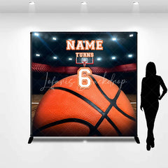 Lofaris Custom Basketball Court Stadium Backdrop with Personalized Name and Number 6 Sports Theme Birthday Party Decor