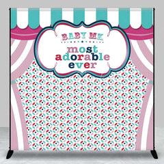 Lofaris Custom Birthday Backdrop Circus Carnival Tent Personalize Name Pastel Stripes Curtain Background Kids Party Decoration