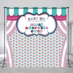 Lofaris Custom Birthday Backdrop Circus Carnival Tent Personalize Name Pastel Stripes Curtain Background Kids Party Decoration