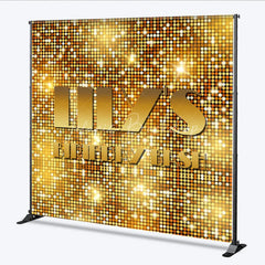 Lofaris Custom Birthday Backdrop Gold Sequin Spots Glitz Glamorous Disco Party Photography