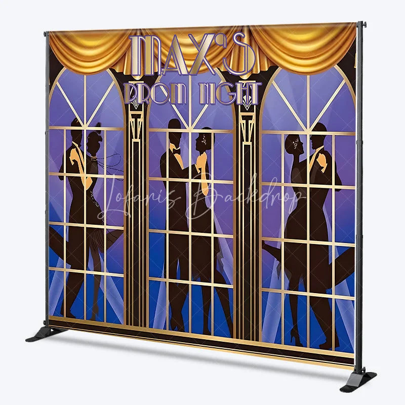 Lofaris Custom Birthday Backdrop Personalized Prom Night Art Deco Dancing Silhouette Party