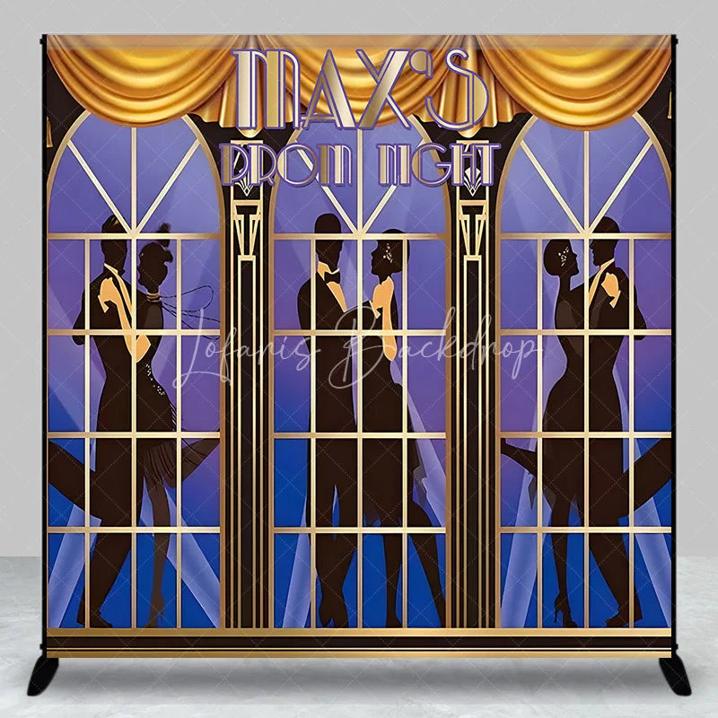 Lofaris Custom Birthday Backdrop Personalized Prom Night Art Deco Dancing Silhouette Party