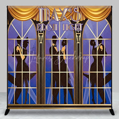 Lofaris Custom Birthday Backdrop Personalized Prom Night Art Deco Dancing Silhouette Party