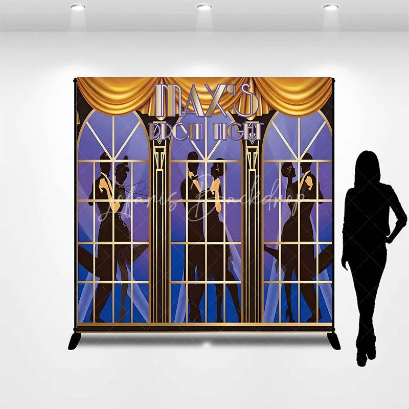 Lofaris Custom Birthday Backdrop Personalized Prom Night Art Deco Dancing Silhouette Party