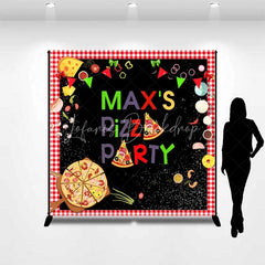 Lofaris Custom Birthday Backdrop Pizza Party Theme Italian Food Cooking Chalkboard Personalized Background