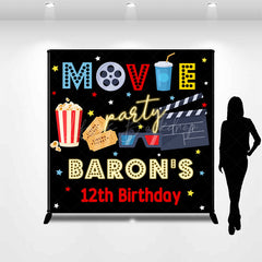Lofaris Custom Black Cinema Movie Birthday Party Backdrop