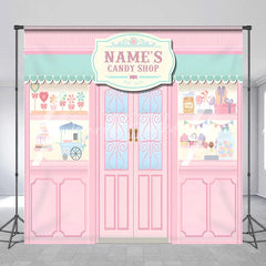 Lofaris Custom Candy Shop Backdrop Personalized Sweet Birthday Party Storefront Decor