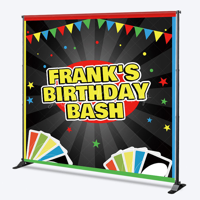 Lofaris Custom Card Game Birthday Bash Backdrop Uno Inspired Colorful Party Theme Personalized Family Night Decor