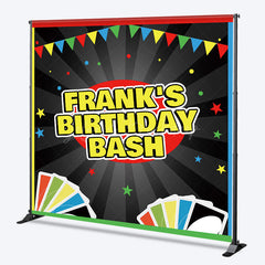 Lofaris Custom Card Game Birthday Bash Backdrop Uno Inspired Colorful Party Theme Personalized Family Night Decor